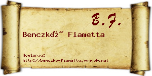 Benczkó Fiametta névjegykártya